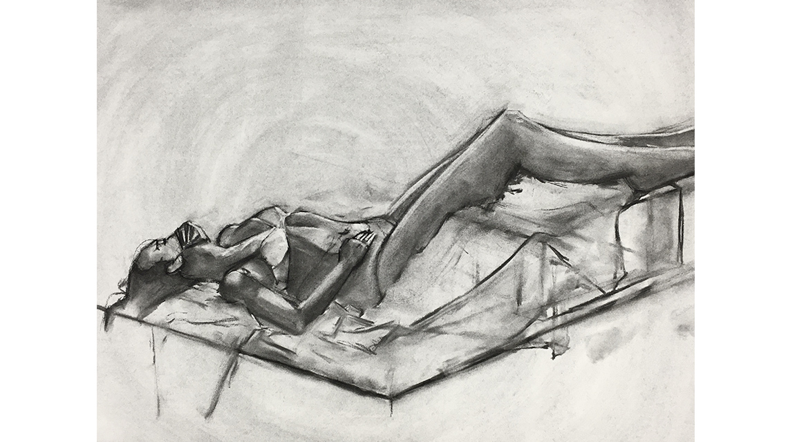 Drawing of a Figure Laying Down